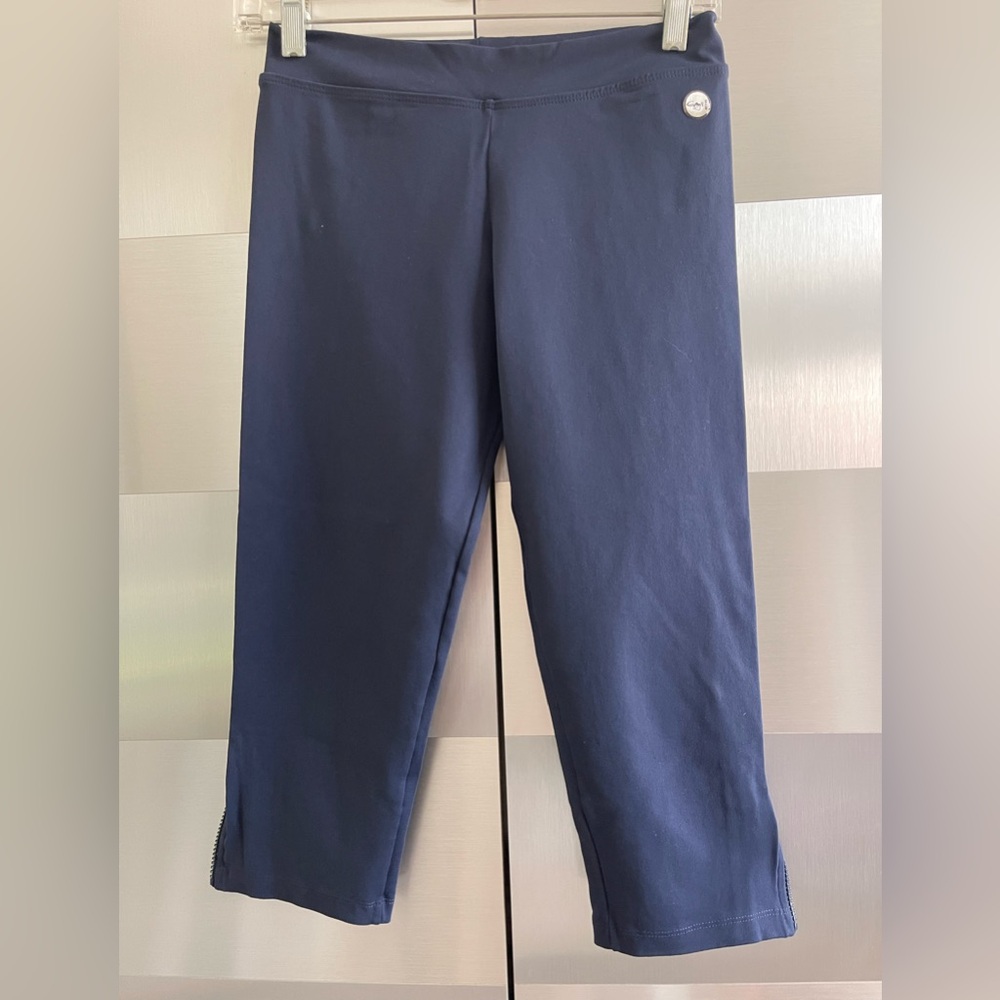 Active Sport Navy Blue capri leggings with side zippers